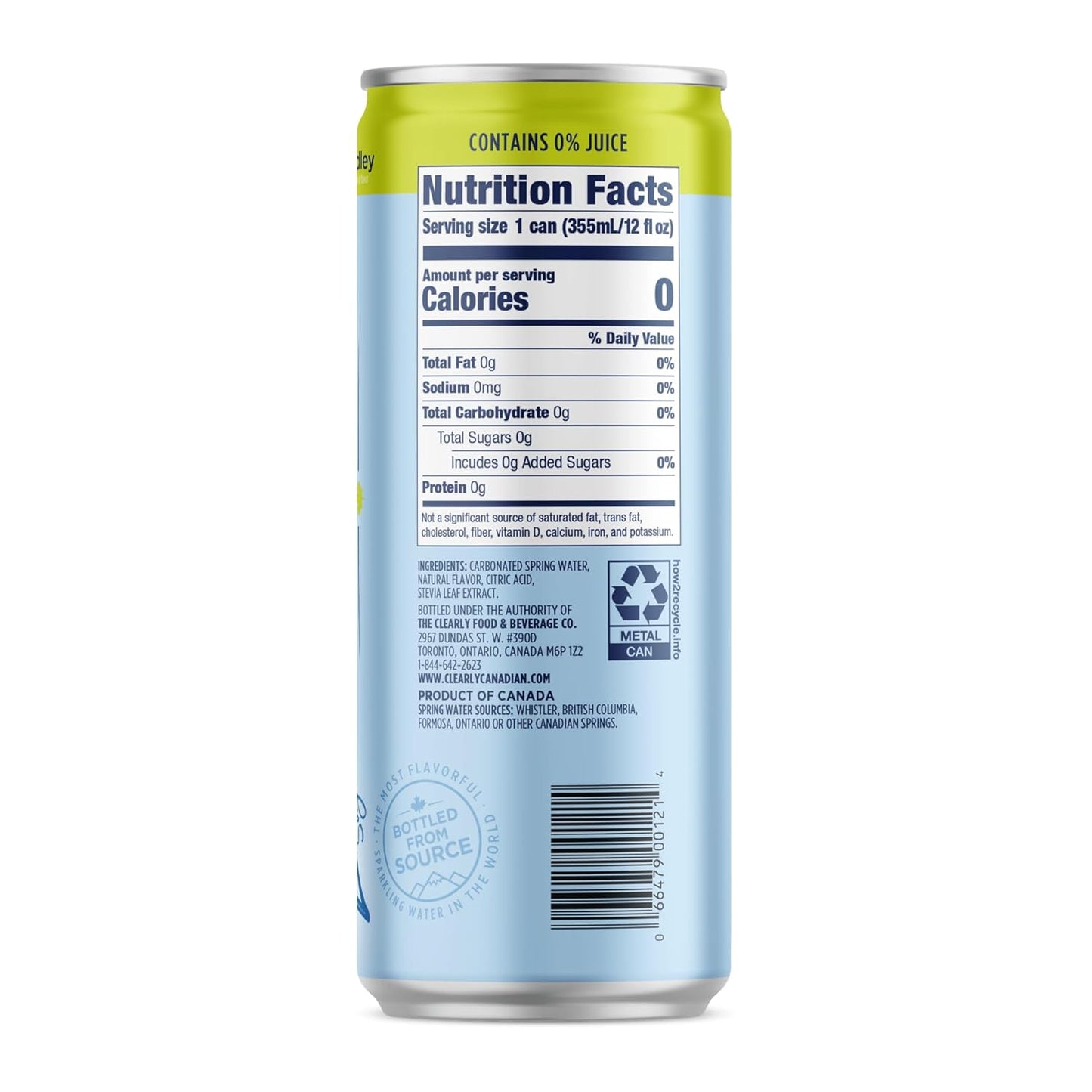 Clearly Canadian Zero Sugar Citrus Medley Sparkling Water Beverage, Zero Sugar & Zero Calories. 1 Case (24 cans x 12 fl oz)