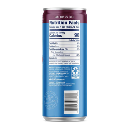 Clearly Canadian Mountain Blackberry Sparkling Spring Water Beverage, Natural & Carbonated, Flavored Seltzer Water, 1 Case (24 cans x 12 fl oz)